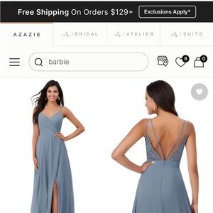 Azazie Women's Dusty Blue Backless Dress